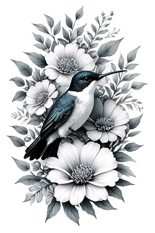 Birth Flower September And December And Hummingbird