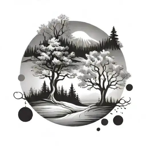 Winter Nature Elements Like Trees