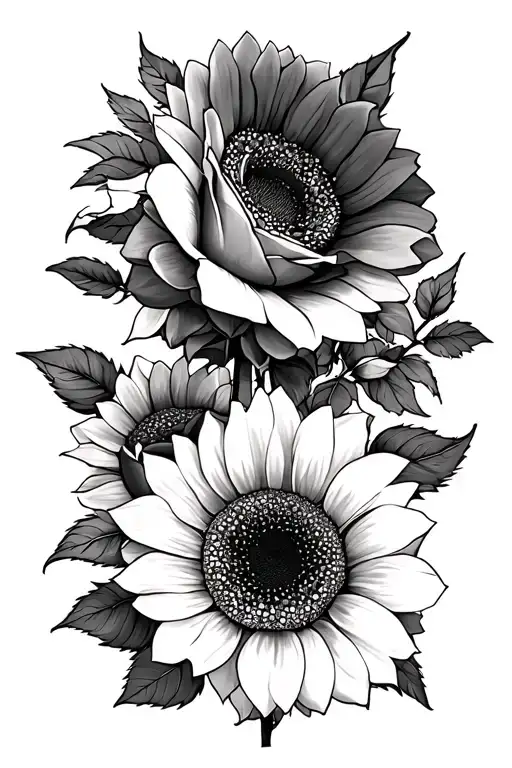 Roses And Sunflowers