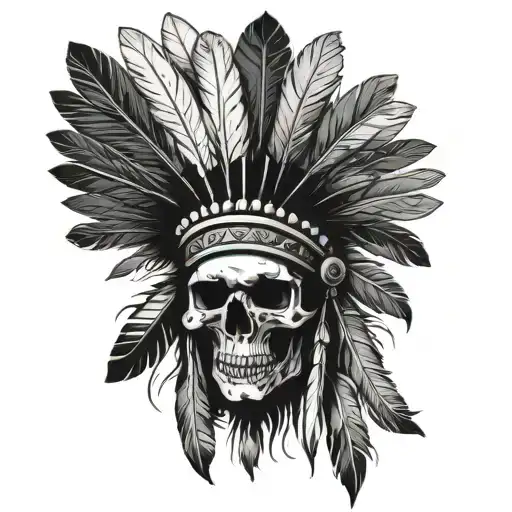 Skull And Indian Headdress