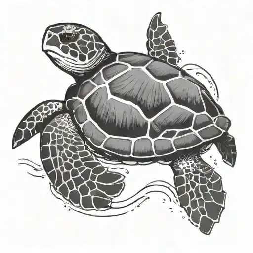 Simple Sea Turtle Swimming
