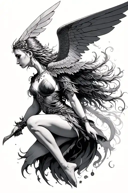 Whimsical Valkyrie Floating