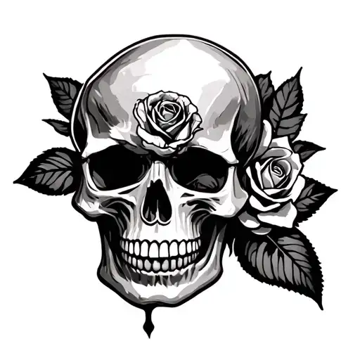 Skull And Rose