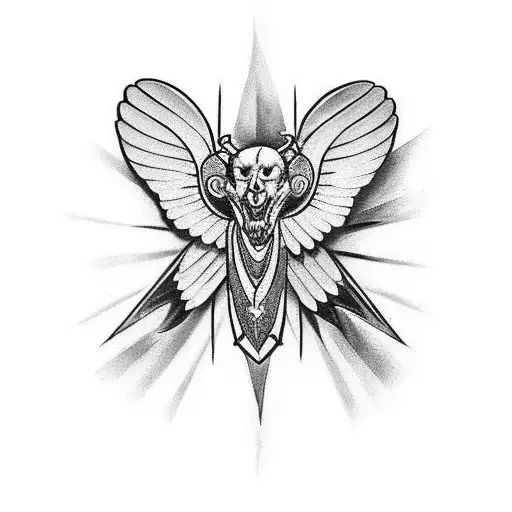 Design A Traditional Tattoo Featuring A Volbeat Logo With Trash Polka-inspired Background Elements