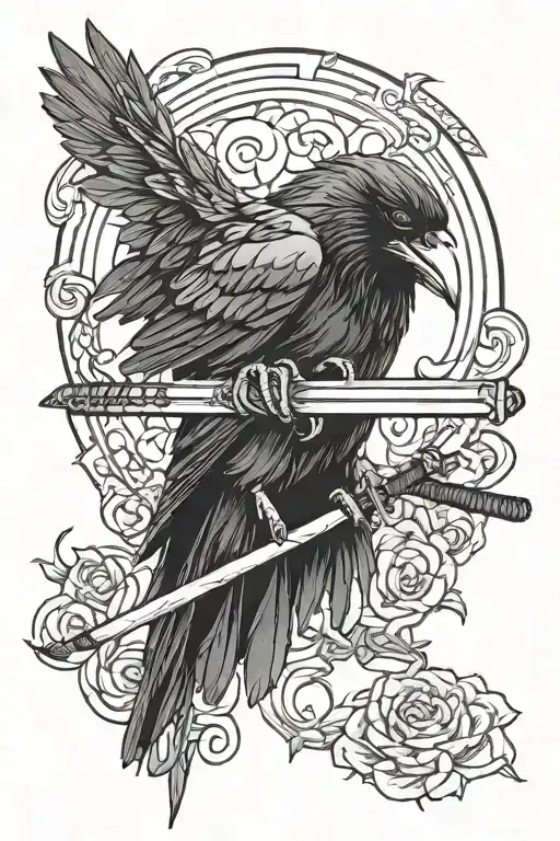 Raven With A Katana