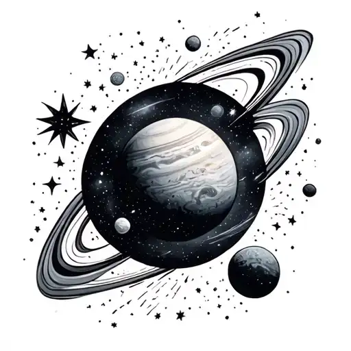 Galaxy With Planets Stars And Nebulas