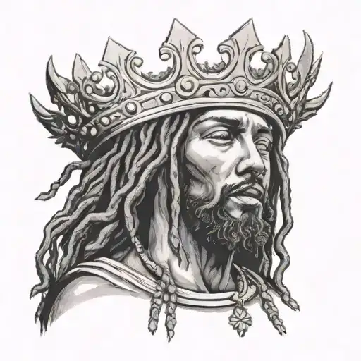 Blk Jesus With Dreads With Crown