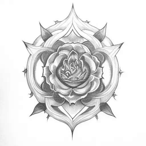 Floral Design Incorporating Occult Symbols