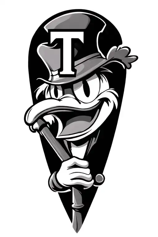 Scroog Mcduck With A Letter T As A Cane Bio Mechanical