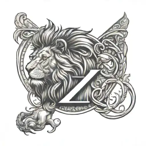 Lion And Letter Z