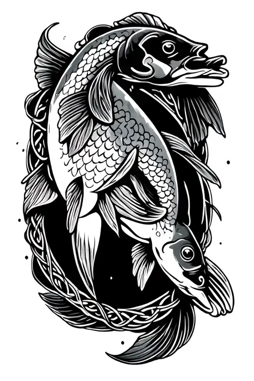 Celtic Salmon Leaping