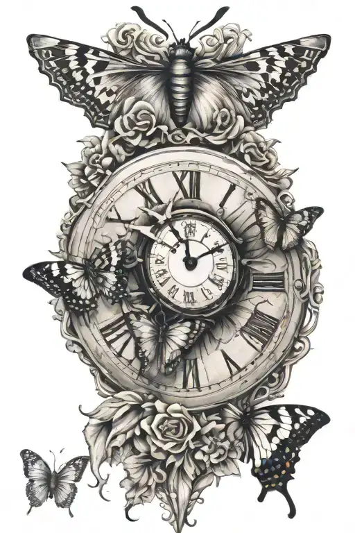 Butterfly Clock Face Morphing