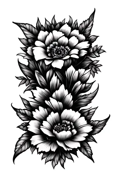 Floral Mandala Line Work V Shape