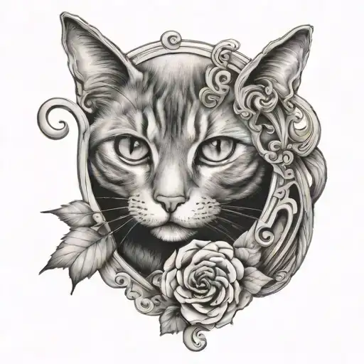 Cat Looking Out Of A Jack O Lantrn