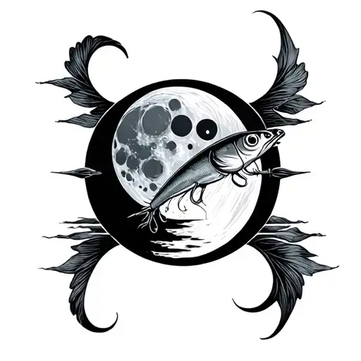 Fishing Lure And Cresent Moon Phases