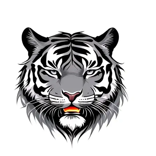 Kaizen Symbol Combined With Tiger