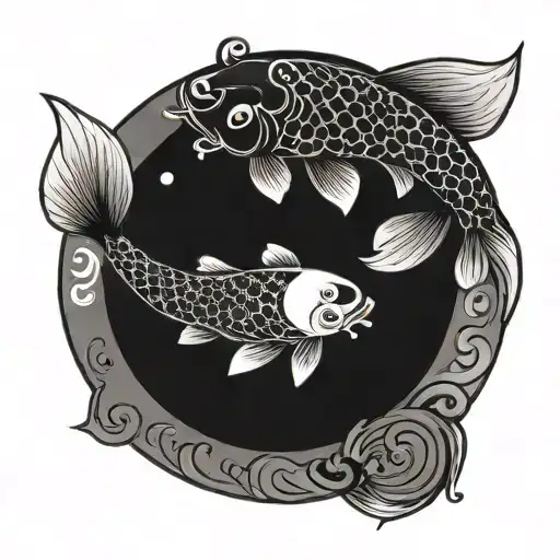 Koi Fish Yin Yang Symbol