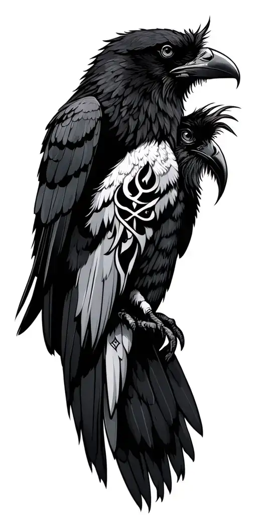 Slavic Tattoo On The Whole Hand On The Shoulder Raven