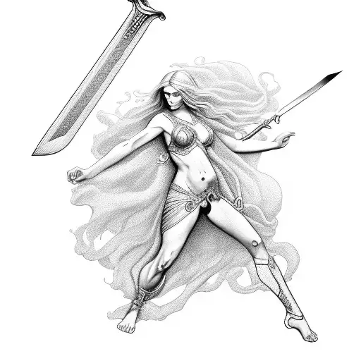 Aphrodite Holding A Sword