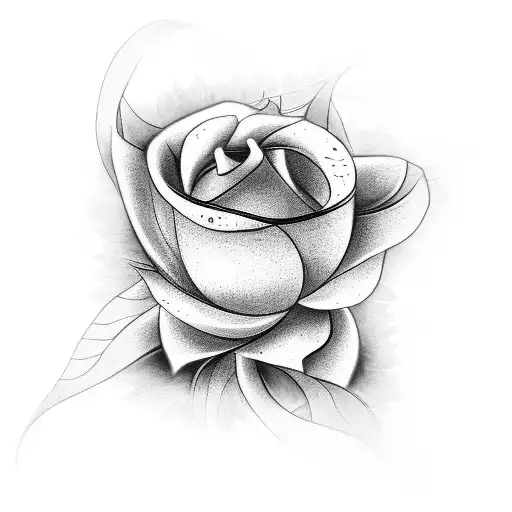 A Sensual Black And Grey Tattoo Of A Flower With A Dragon