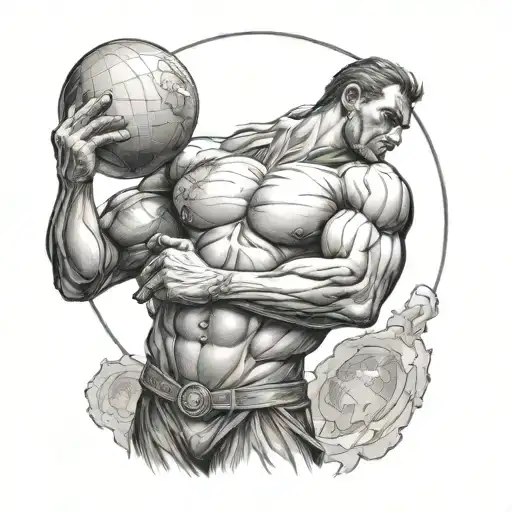 Atlas Holding The World On His Shoulders