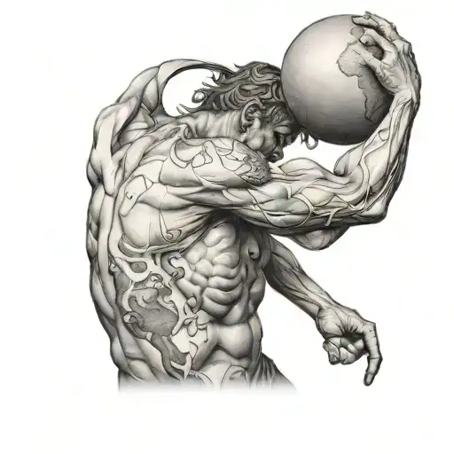 Atlas Struggling To Hold The World On His Shoulders