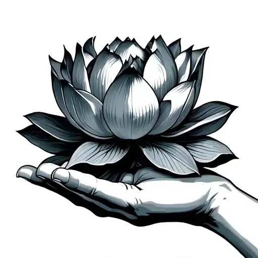 Hand Holding Lotus