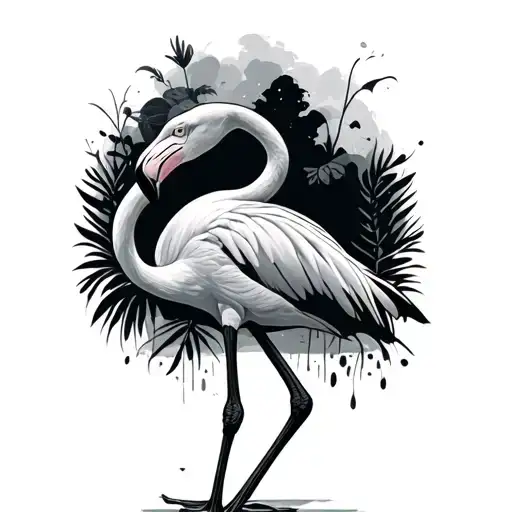 Flamingo Standing On One