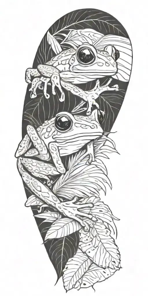 Puerto Rican Rain Forest Landscape With Coqui Frog And Puerto Rico Flag In Background