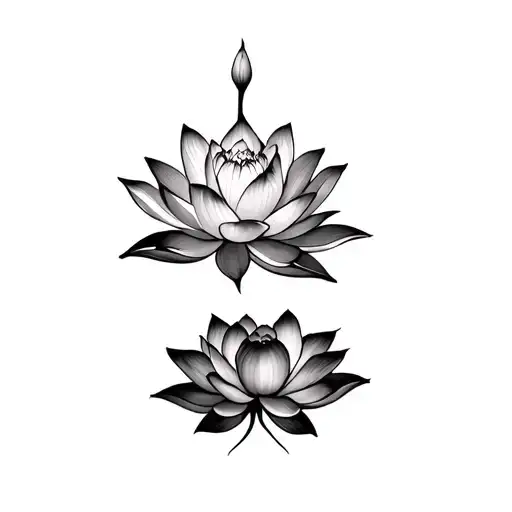Three Lotus In Various Sizes