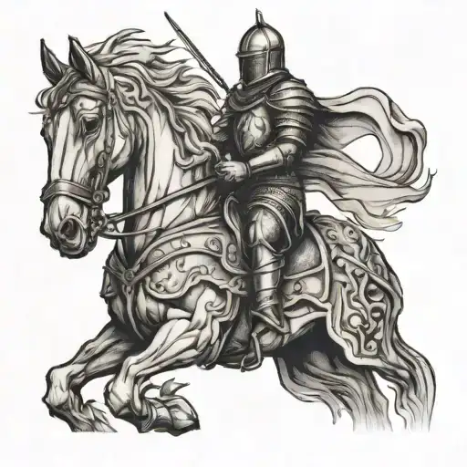 Knight On A Horse Flowy