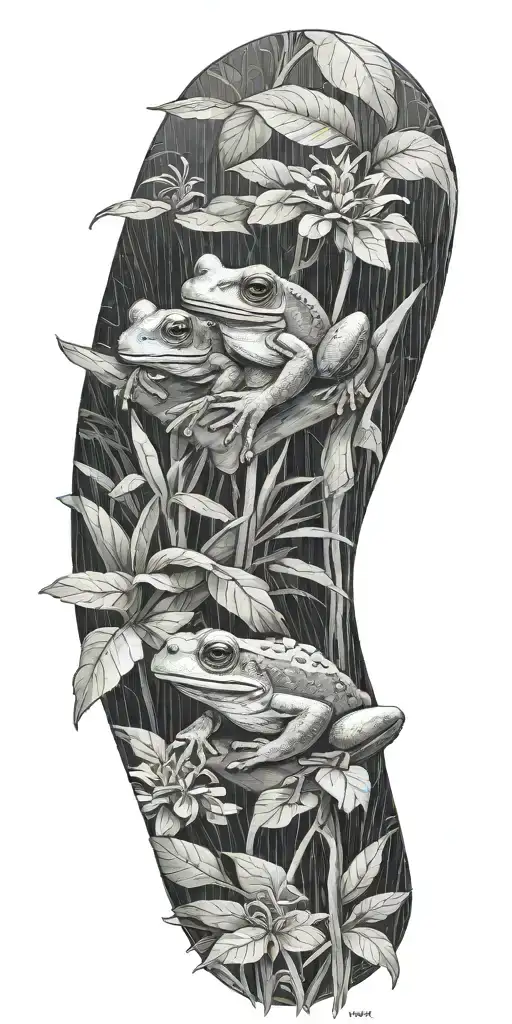 Rain Forest Scene With Coqui Frog