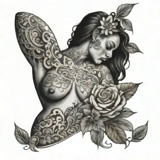 West Indian And Flower Breasts