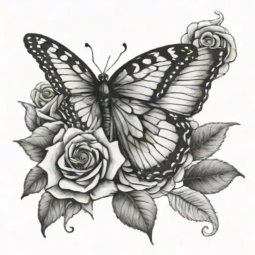 Butterfly On A Rose