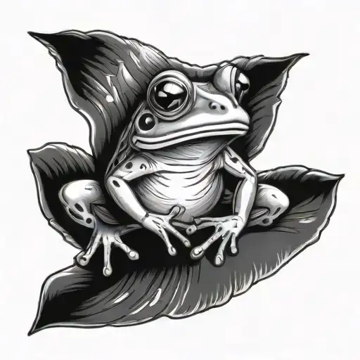 Cute Frog Sitting On On A Mushrrom