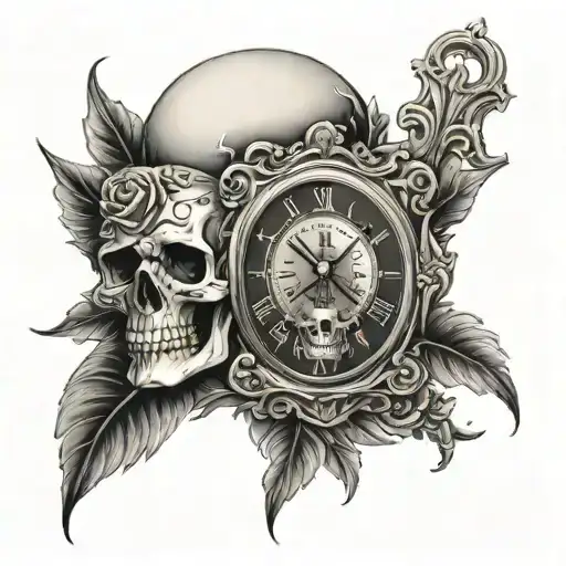 Skull And Time Clock