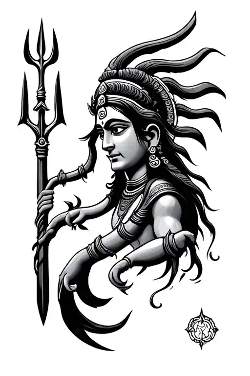 Hindu God Lord Shiva Trident Symbol