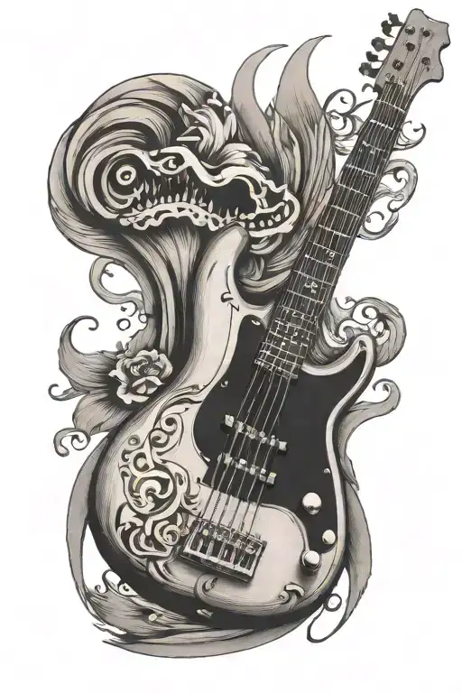 Bass Guitar And Cross