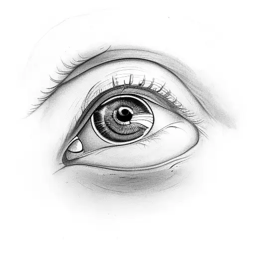 Coffin With Eye On Lid With Black And Red Colour