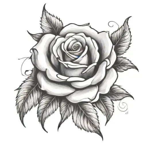 Rose With Name Through Middle