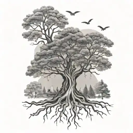 A Family Tree Design With Each Branch Representing A Different Camping Trip Or Outdoor Adventure
