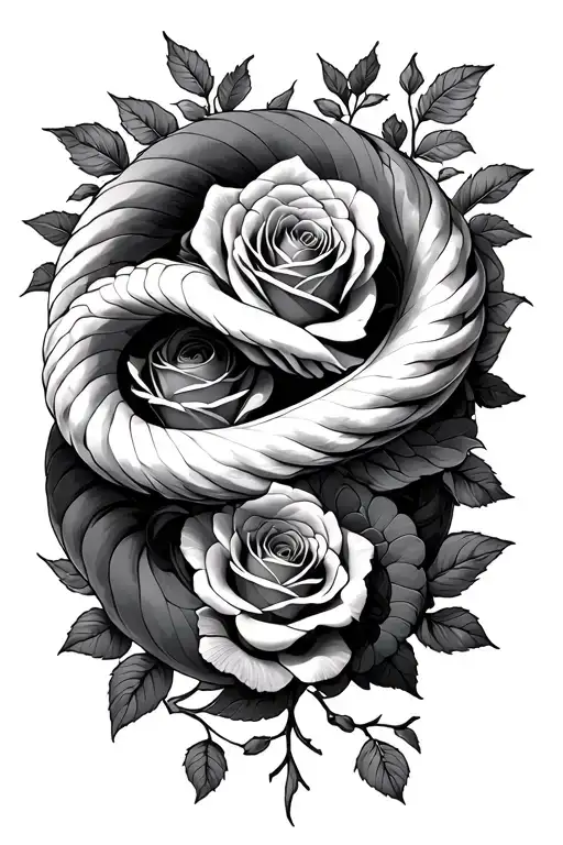 Ouroboros And Roses Intertwined