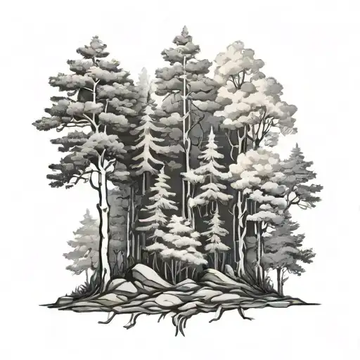 Forest Trees Background Looking