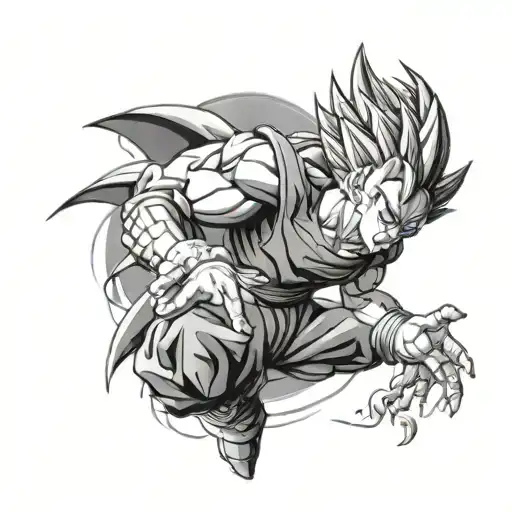 Dragon Ball Z Vegita Forearm Tattoo Design