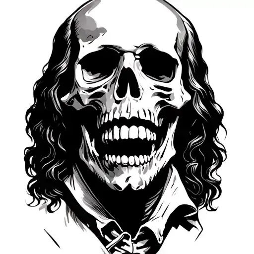 Ben Franklin Skeleton Skull Screaming