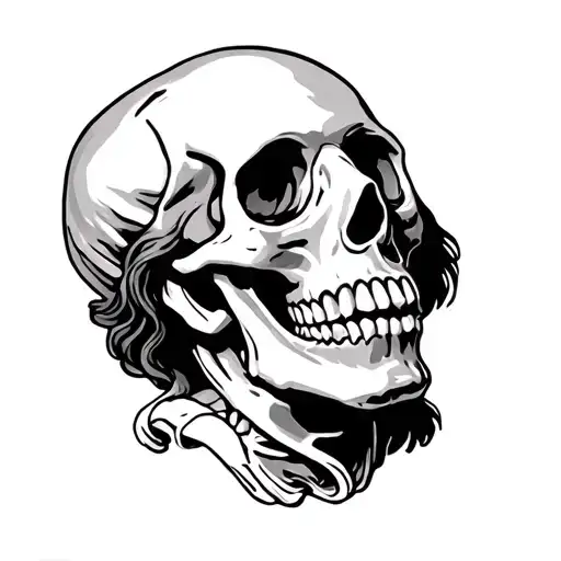 Ben Franklin Skeleton Skull With Mouth Open Wide