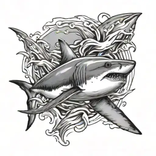 Great White Shark Swimming