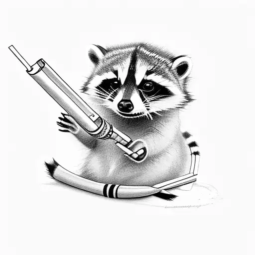 Baby Raccoon Smoking A Cigarette