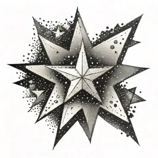 A Star Simple Five Sides With Glitter