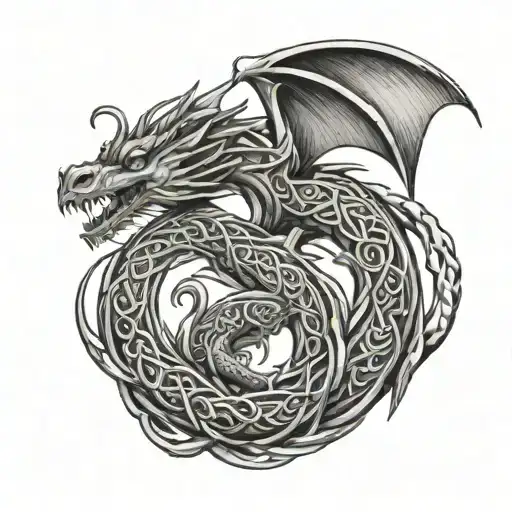 Celtic Dragon Intertwined